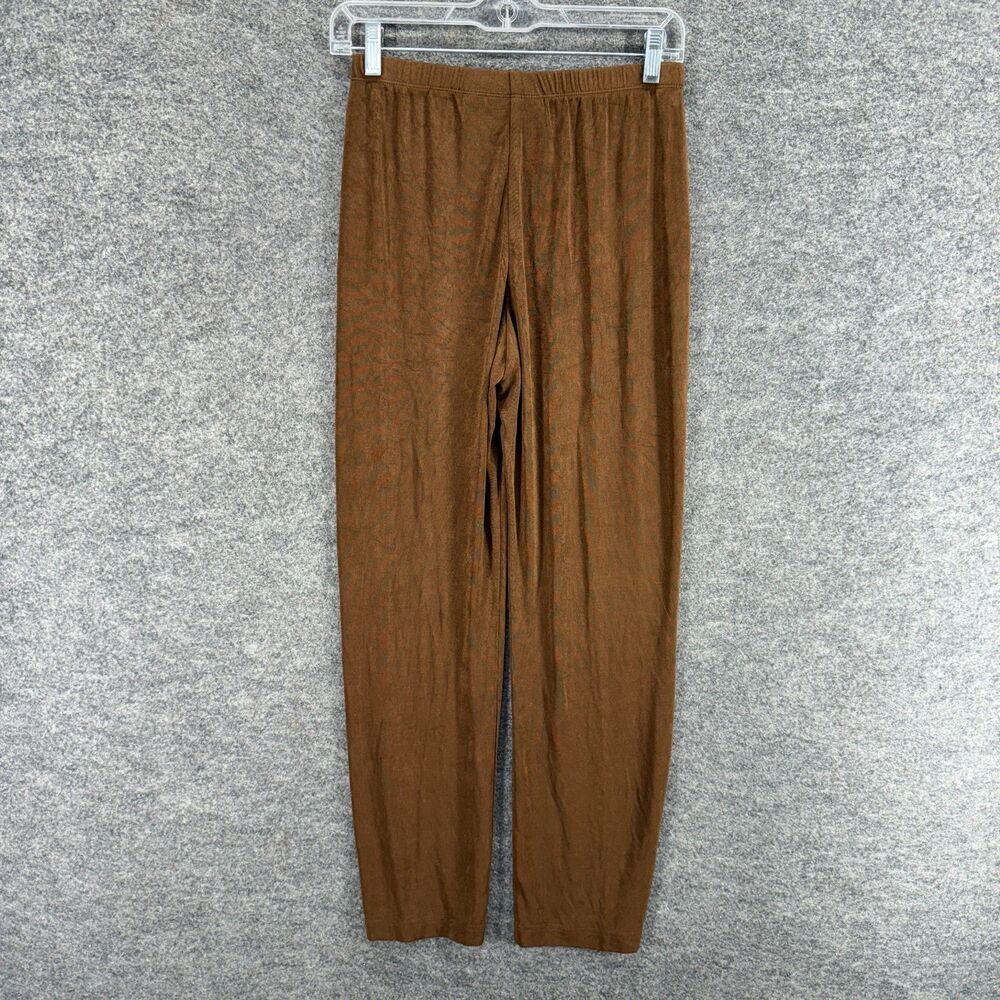 Chico's Pants Women 0 Brown High Rise Flat Front Chino Elastic Waist Casual